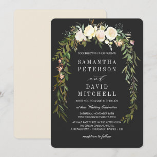 Invitation Elégant Mariage végétal de la Garland Floral