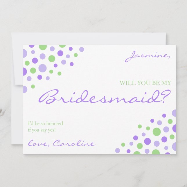 Invitation Élégant Mariage vert pourpre Soyez Ma Femme D'Accu (Devant)