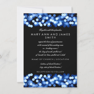 Invitation Elégant mariage Vow Renewal Blue Hollywood Glam