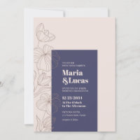 Elégant marine et ivoire audacieux mariage de typo
