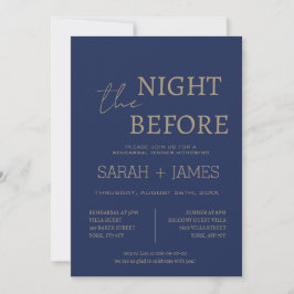 Invitation Elegant Marine la nuit avant le dîner Mariage