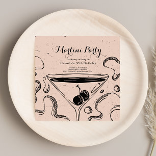 Invitation Élégant Martini Boissons Adulte Anniversaire Fête 