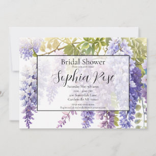 Invitation Elégant mauve magenta aquarelle glyteria floral