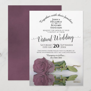 Invitation Elégant Mauve rose reflétant le Rose Mariage virtu