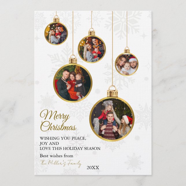 Invitation Elegant Merry Christmas Ornament Photo (Devant)