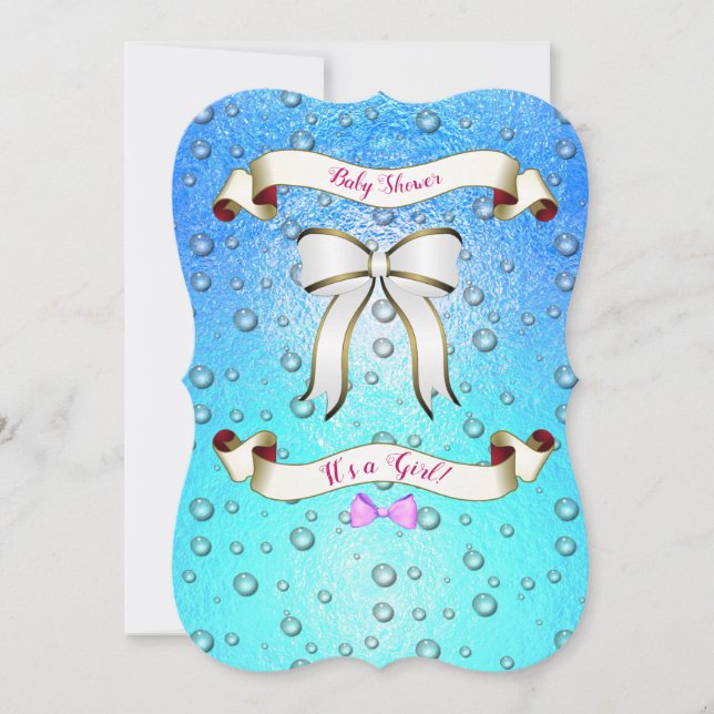 Invitation Élégant minimal  Aqua Arrière - plan (Devant)