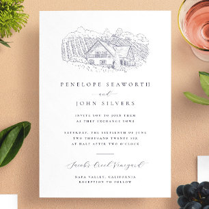 Invitation Élégant minimal Vignoble Mariage d'illustration