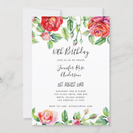 Invitation Élégant minimaliste 80e fête d'anniversaire manusc