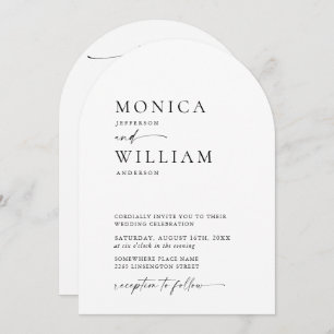 Invitation Élégant minimaliste calligraphie Mariage de code Q