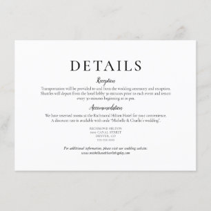 Invitation Élégant minimaliste Détails simples du Mariage