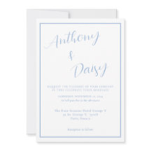 Élégant minimaliste Dusty Mariage frontière bleu