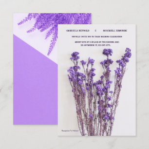 Invitation Élégant minimaliste floral violet Mariage lavande