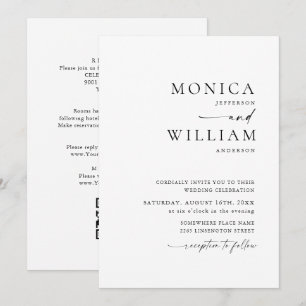 Invitation Élégant minimaliste Mariage de calligraphie