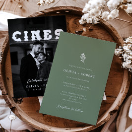 Invitation Élégant minimaliste Mariage photo botanique