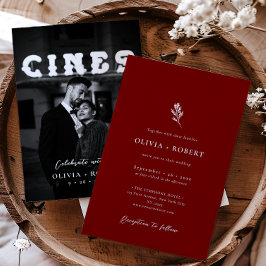 Invitation Élégant minimaliste Mariage photo botanique