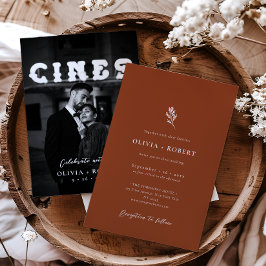 Invitation Élégant minimaliste Mariage photo botanique