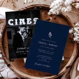 Invitation Élégant minimaliste Mariage photo botanique