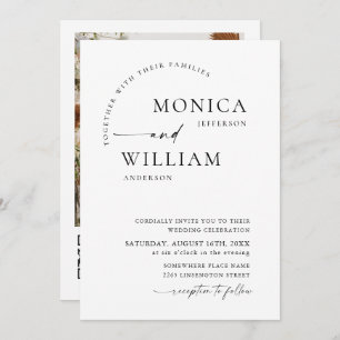 Invitation Élégant minimaliste Mariage photo code QR