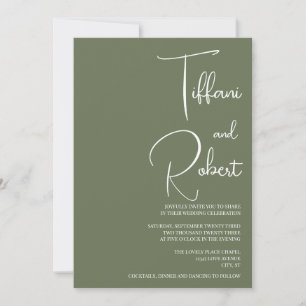 Invitation Élégant minimaliste Mariage vert Sage
