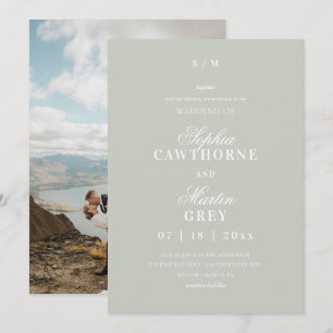 Invitation Élégant Minimaliste⎮Mariage Vert Sauge