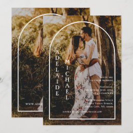 Invitation Élégant minimaliste moderne Arc 2 Mariage photo
