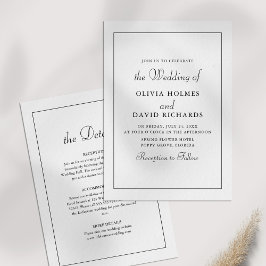 Invitation Élégant minimaliste moderne Détails Mariage