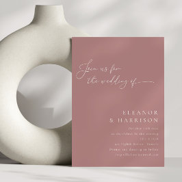 Invitation Élégant minimaliste moderne Dusty Rose Mariage de 