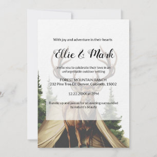Invitation Élégant minimaliste moderne Mariage de cerfs de mo
