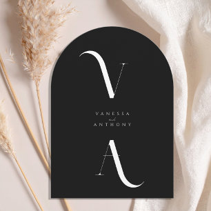 Invitation Élégant minimaliste moderne Monogram Arch Mariage