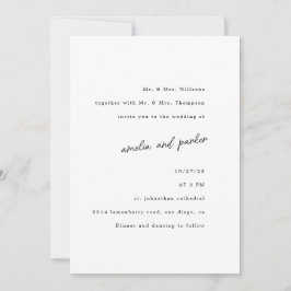 Invitation Élégant minimaliste moderne noir & blanc