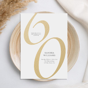 Invitation Elégant minimaliste Or 60e anniversaire