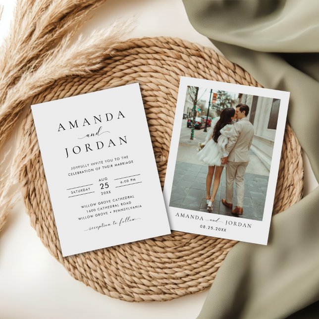 Invitation Élégant minimaliste photo Mariage (Créateur téléchargé)