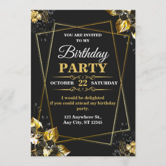 Invitation Elegant & Modern Birthday Card – CUSTOMIZABLE CARD
