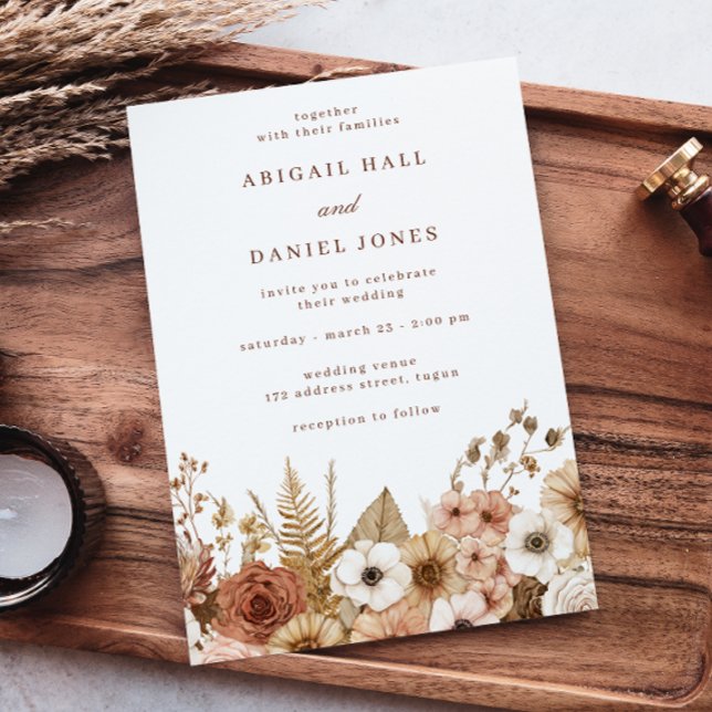 Invitation Elegant Modern Boho Floral Wedding (Créateur téléchargé)