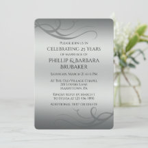 Elegant Modern Silver 25th Wedding Anniversary