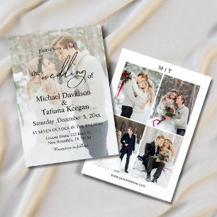 Invitation Élégant Moderne Chic Écriture 5 Photo Mariage