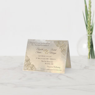 Invitation Élégant Moderne élégant Chic Gold Hearts Mariage