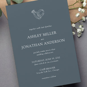 Invitation Élégant Moderne Éléments simples Mariage