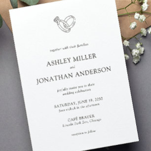 Invitation Élégant Moderne Éléments simples Mariage