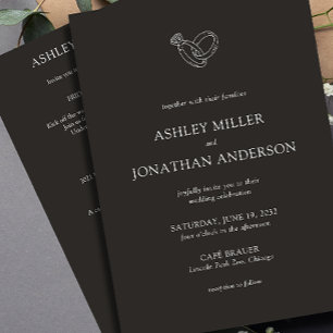 Invitation Élégant Moderne Éléments simples Mariage tout-en-u
