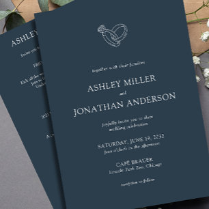 Invitation Élégant Moderne Éléments simples Mariage tout-en-u
