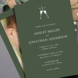 Invitation Élégant Moderne Éléments simples Photo Mariage