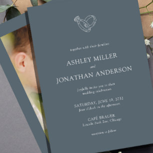 Invitation Élégant Moderne Éléments simples Photo Mariage