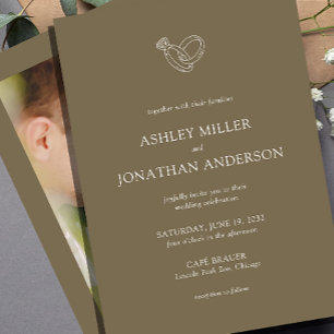 Invitation Élégant Moderne Éléments simples Photo Mariage