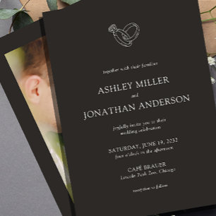 Invitation Élégant Moderne Éléments simples Photo Mariage