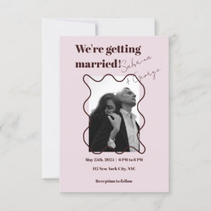 Invitation Elégant Moderne Retro Photographie QR Code Mariage