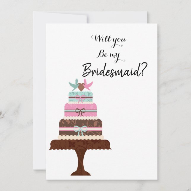 Invitation Élégant moderne Simple Brush Script Bridesmaid (Devant)