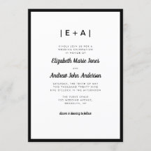 Élégant Monogramme Noir Moderne Gras Mariage