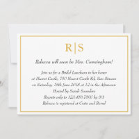 Élégant Monogramme Or Déjeuner nuptial