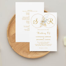 Élégant Monogramme Or Tout en un Mariage